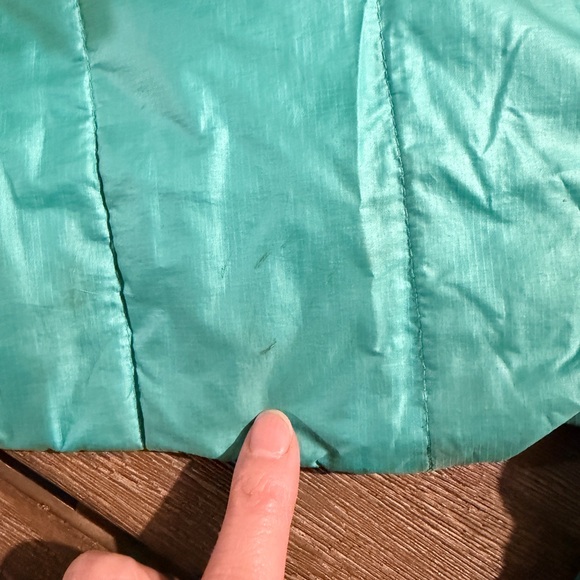 Patagonia Hi-Loft Teal Hooded Puff down Jacket 3T - Picture 7 of 8